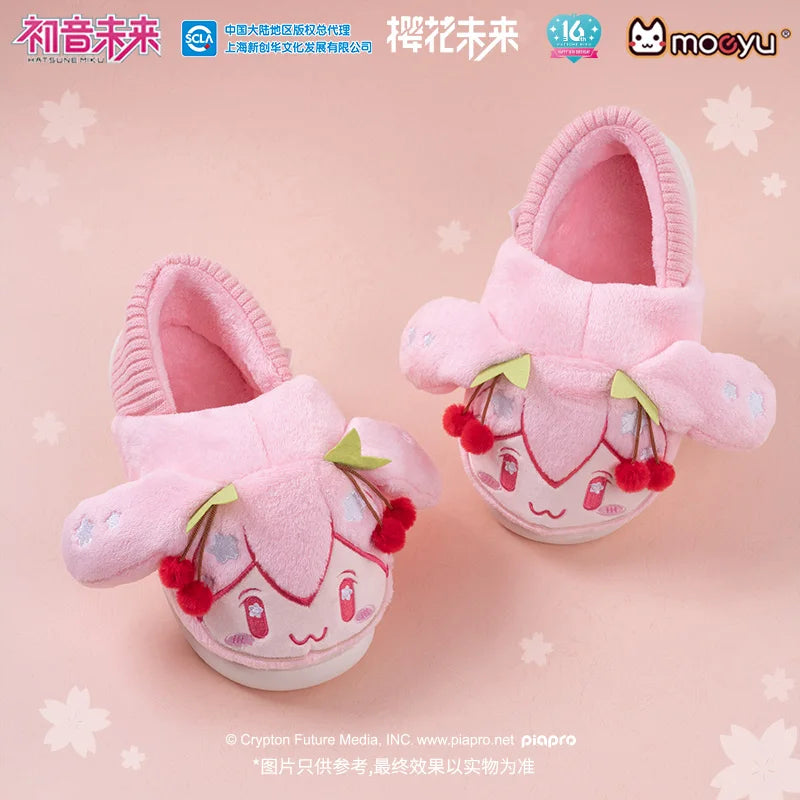 Vocaloid Hatusne Miku Plush Slippers