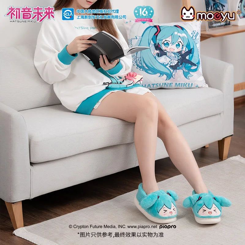 Vocaloid Hatusne Miku Plush Slippers